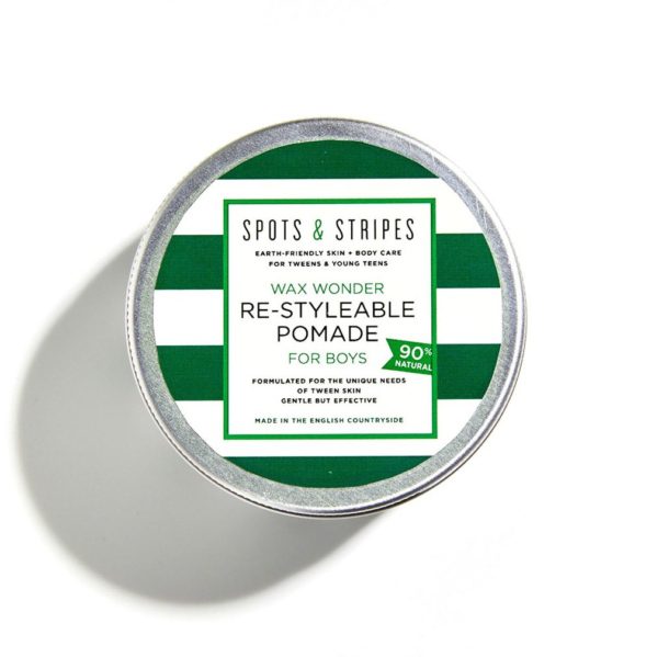 earth friendly brand, spots and stripes re-styleable pomade